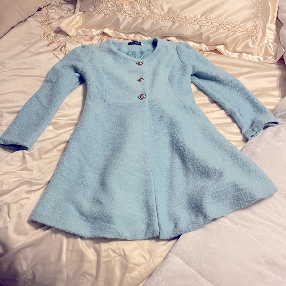 Japanese aquamarine mint Lolita swing peat coat S